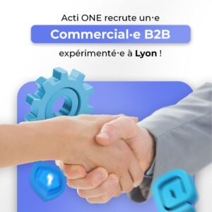 Affiche recrutement commercial B2B à Lyon.