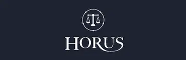 Logo de Horus avec balance de la justice.