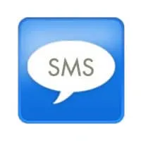 Icône bulle SMS bleue