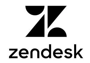 Logo Zendesk noir sur fond blanc.